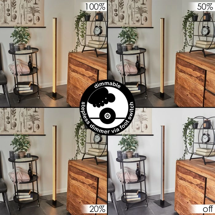 Hofstein Salmi Stehleuchte LED Schwarz, Holzoptik, 1-flammig – Bild 2