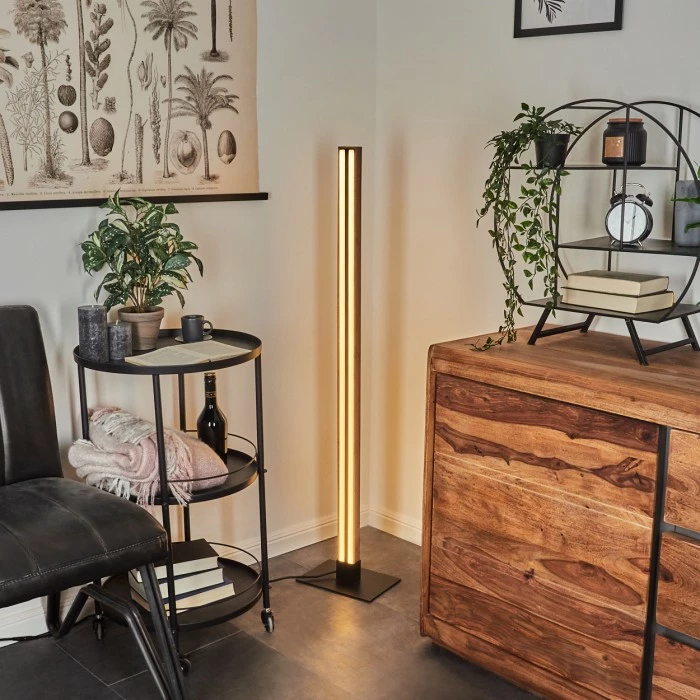 Hofstein Salmi Stehleuchte LED Schwarz, Holzoptik, 1-flammig – Bild 7