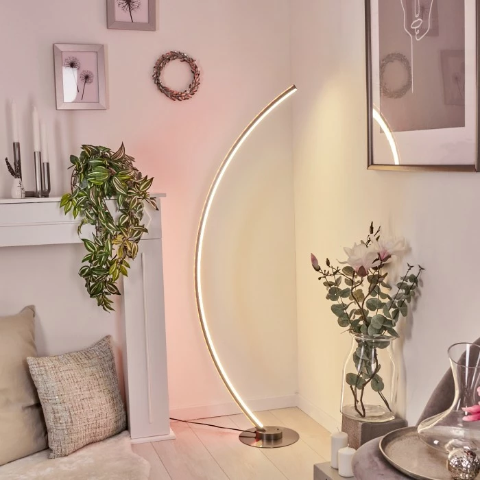 Hofstein Scar RGB Bogenlampe LED Nickel-Matt, 1-flammig, Fernbedienung, Farbwechsler – Bild 11