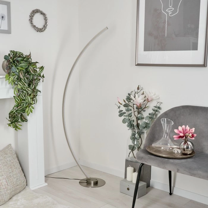 Hofstein Scar RGB Bogenlampe LED Nickel-Matt, 1-flammig, Fernbedienung, Farbwechsler – Bild 12