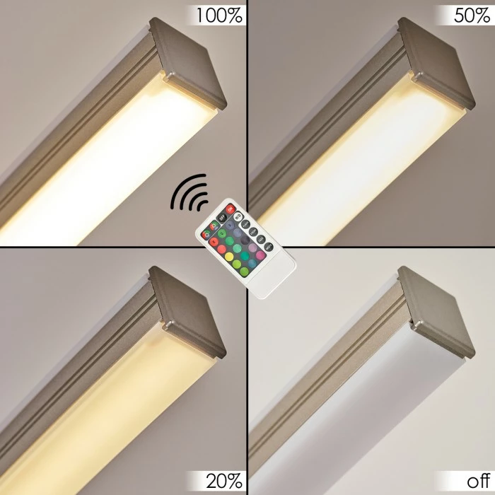 Hofstein Scar RGB Bogenlampe LED Nickel-Matt, 1-flammig, Fernbedienung, Farbwechsler – Bild 3