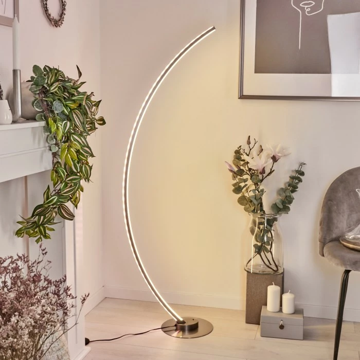 Hofstein Scar RGB Bogenlampe LED Nickel-Matt, 1-flammig, Fernbedienung, Farbwechsler – Bild 9