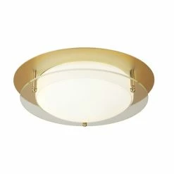 Searchlight FLUSH Deckenleuchte LED Weiß, Gold, Transparent, Klar, 1-flammig