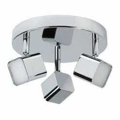 Searchlight QUAD Deckenleuchte LED Chrom, Weiß, 1-flammig