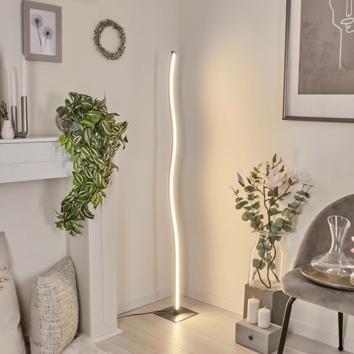 Hofstein Soyo Stehleuchte LED Nickel-Matt, 1-flammig – Bild 7