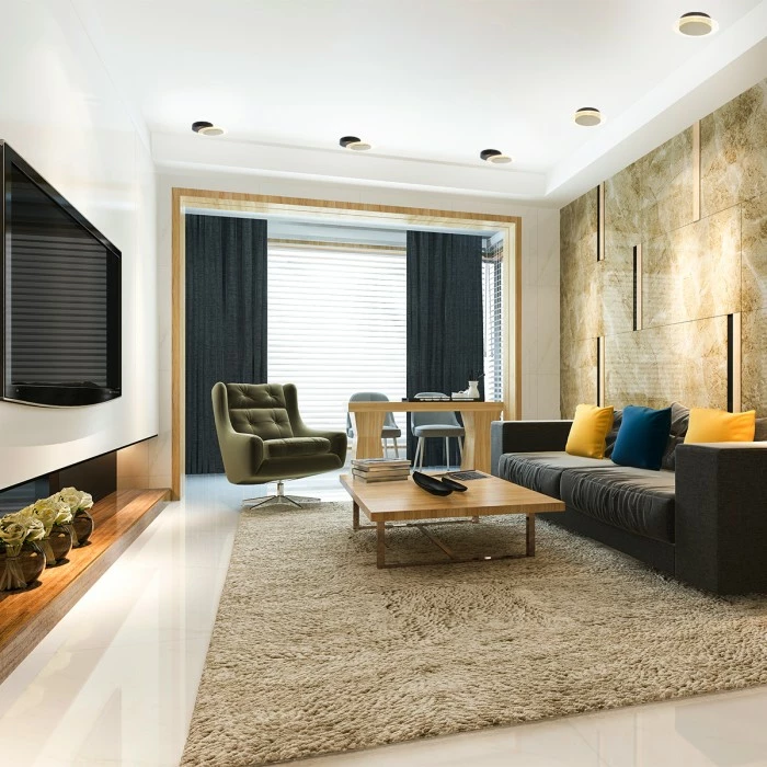 Steinhauer Lido Deckenleuchte LED Schwarz, Gold, 1-flammig