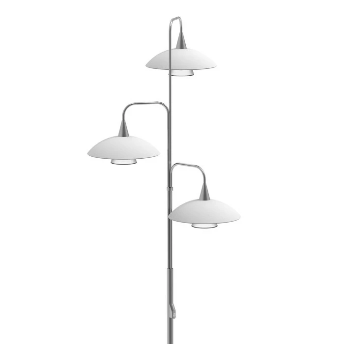 Steinhauer Tallerken Stehleuchte LED Edelstahl, Weiß, 3-flammig – Bild 3