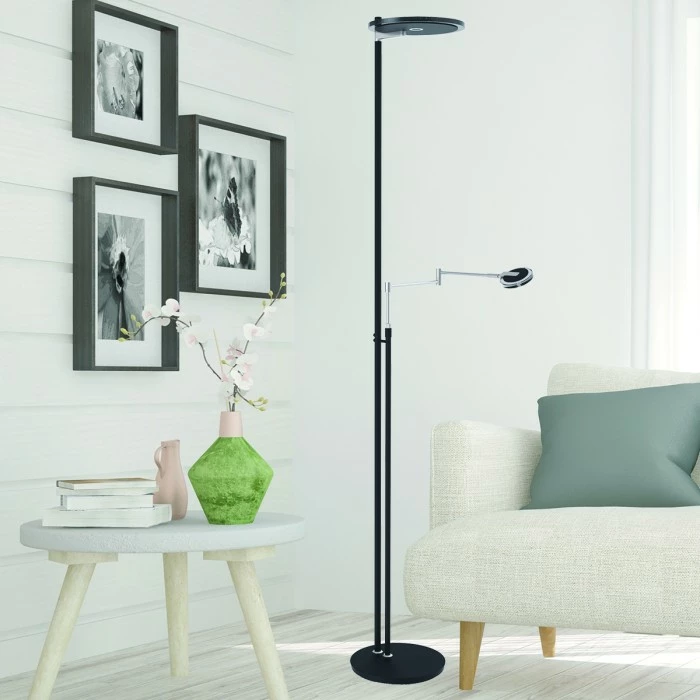 Steinhauer Turound Deckenfluter LED Schwarz, Edelstahl, 2-flammig – Bild 2