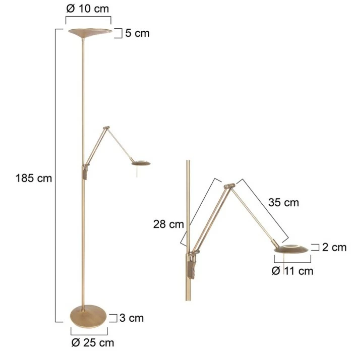 Steinhauer Zodiac Deckenfluter LED Bronze, 2-flammig – Bild 10