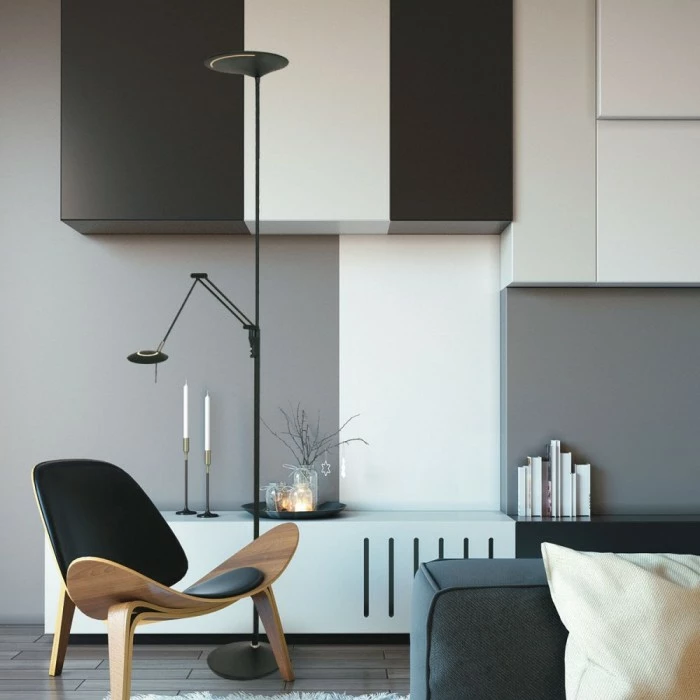 Steinhauer Zodiac Deckenfluter LED Schwarz, 2-flammig – Bild 6