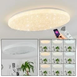 Hofstein Sweet Deckenpanel LED Wei&szlig;, 1-flammig, Fernbedienung