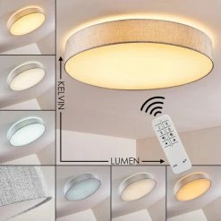 Hofstein Tallaboa Deckenleuchte LED Weiß, 1-flammig, Fernbedienung