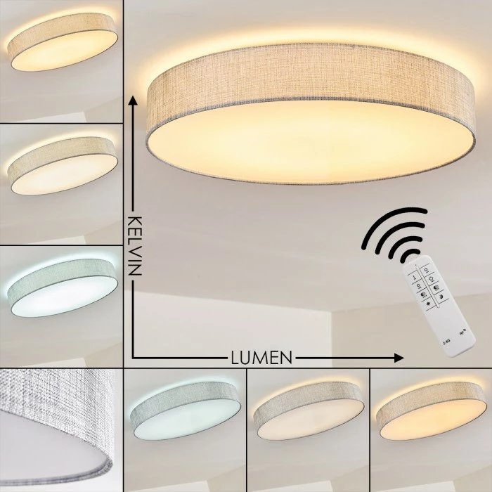 Hofstein Tallaboa Deckenleuchte LED Silber, 1-flammig, Fernbedienung