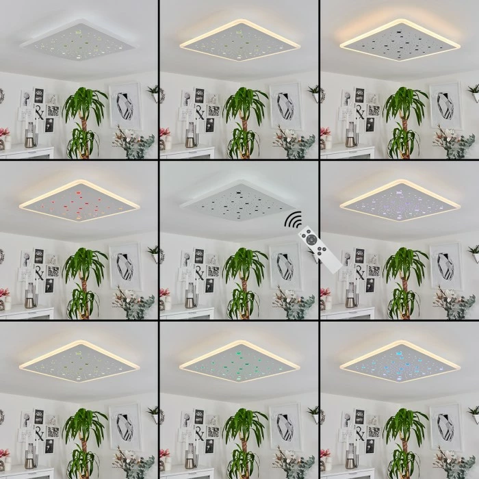 Hofstein Telsen Deckenpanel LED Weiß, 2-flammig, Fernbedienung, Farbwechsler – Bild 2