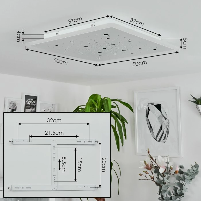 Hofstein Telsen Deckenpanel LED Weiß, 2-flammig, Fernbedienung, Farbwechsler – Bild 4