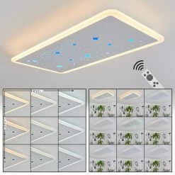 Hofstein Telsen Deckenpanel LED Weiß, 2-flammig, Fernbedienung, Farbwechsler
