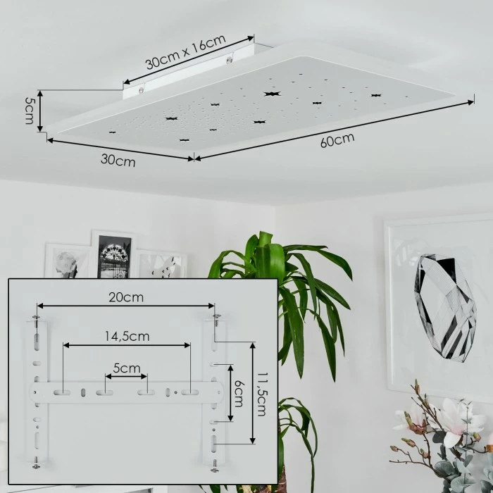 Hofstein Telsen Deckenpanel LED Weiß, 2-flammig, Fernbedienung, Farbwechsler – Bild 4