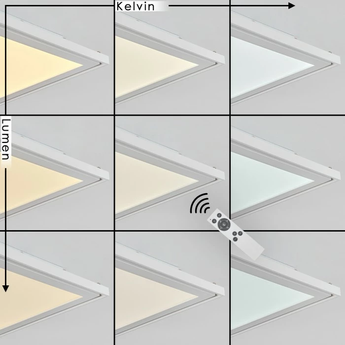 Hofstein Telsen Deckenpanel LED Weiß, 2-flammig, Fernbedienung, Farbwechsler – Bild 3