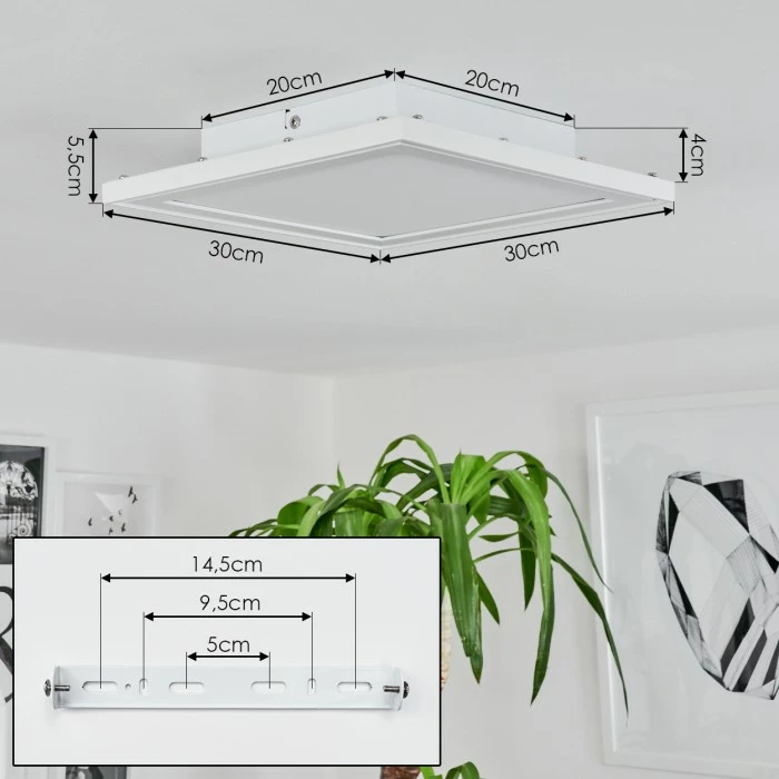 Hofstein Telsen Deckenpanel LED Weiß, 2-flammig, Fernbedienung, Farbwechsler – Bild 4