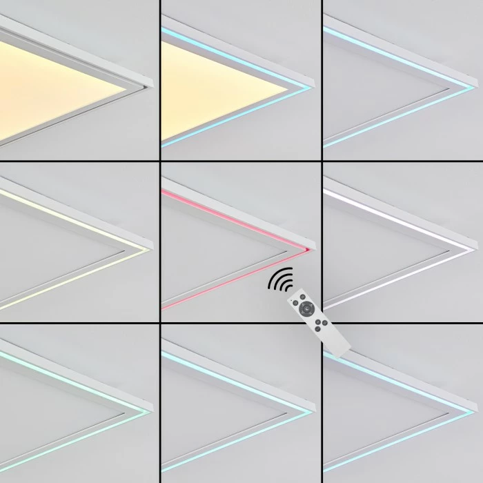 Hofstein Telsen Deckenpanel LED Weiß, 2-flammig, Fernbedienung, Farbwechsler – Bild 2