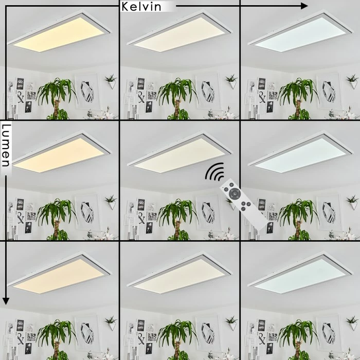 Hofstein Telsen Deckenpanel LED Weiß, 2-flammig, Fernbedienung, Farbwechsler – Bild 3
