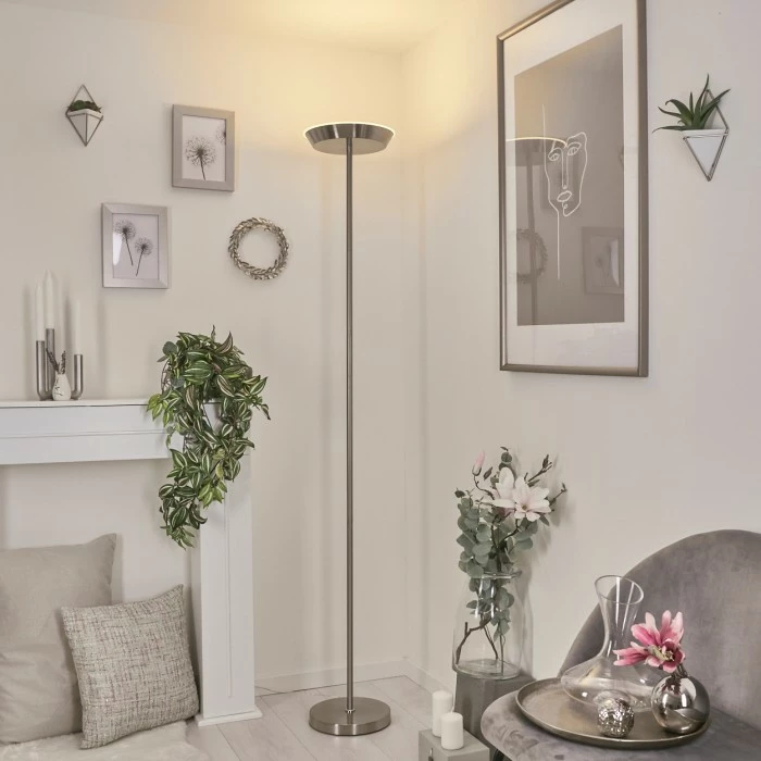 Hofstein Theron Deckenfluter LED Nickel-Matt, 1-flammig, Fernbedienung – Bild 7