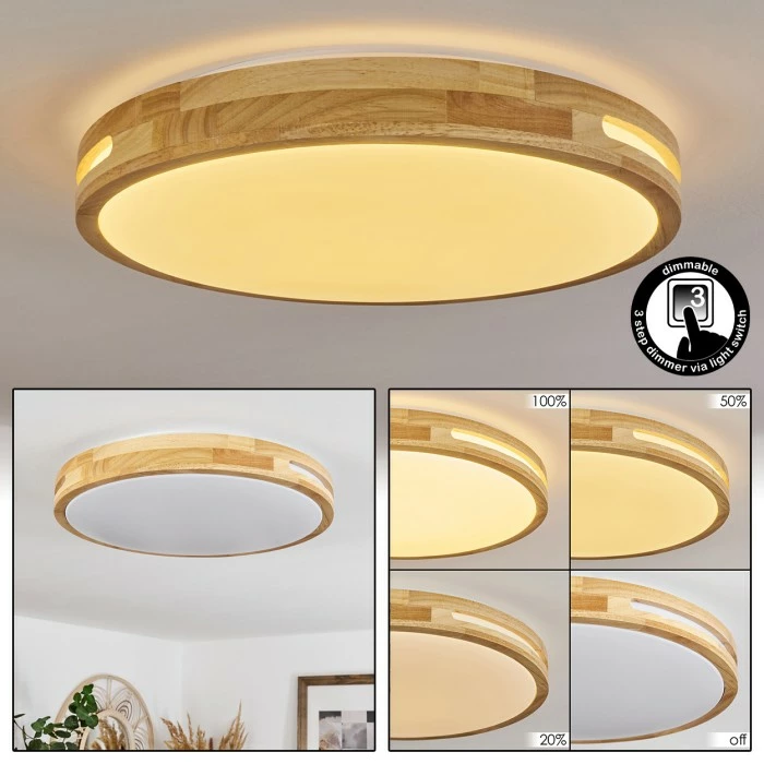 Hofstein Tikkala Deckenleuchte LED Naturfarben, 1-flammig