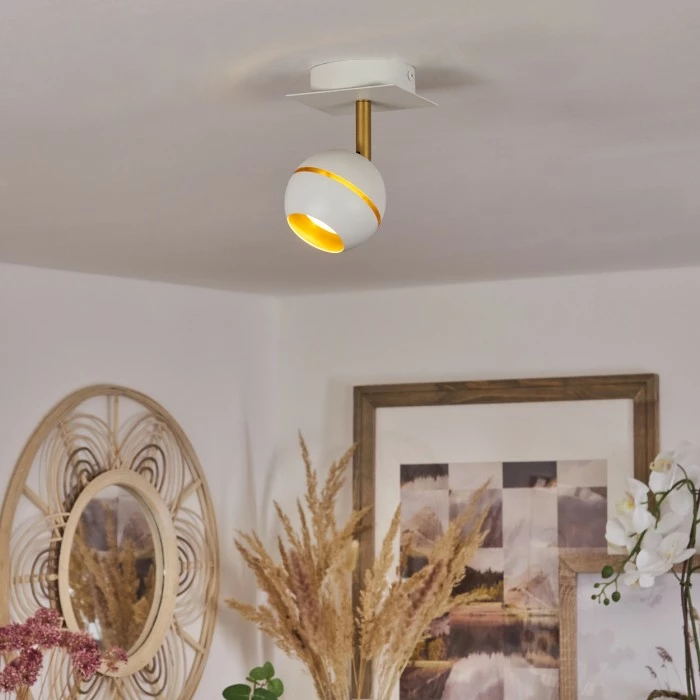 Hofstein Tome Deckenleuchte LED Messing, Weiß, 1-flammig – Bild 11