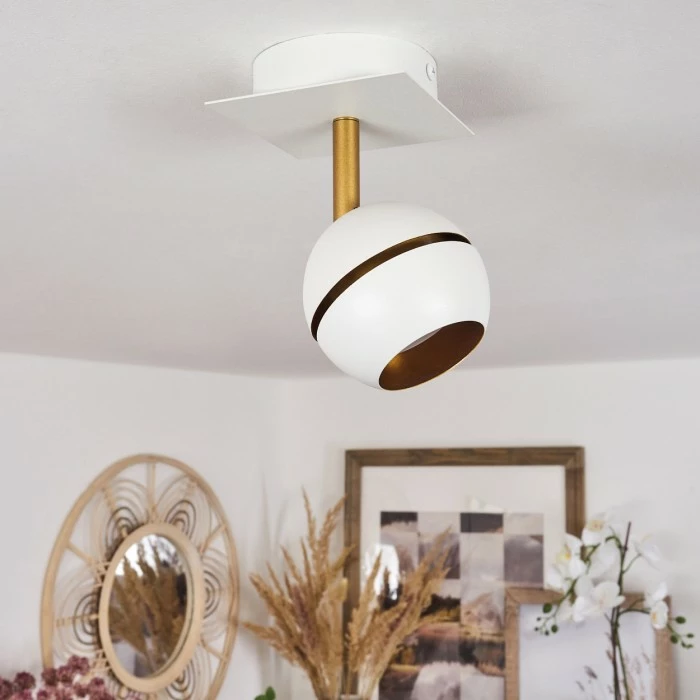 Hofstein Tome Deckenleuchte LED Messing, Weiß, 1-flammig – Bild 12