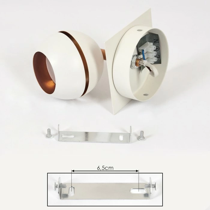 Hofstein Tome Deckenleuchte LED Messing, Weiß, 1-flammig – Bild 5