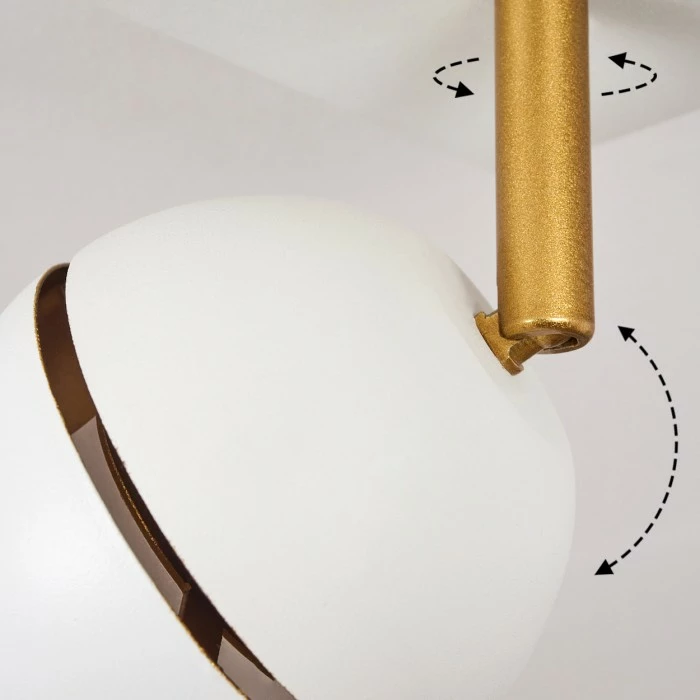 Hofstein Tome Deckenleuchte LED Messing, Weiß, 1-flammig – Bild 6