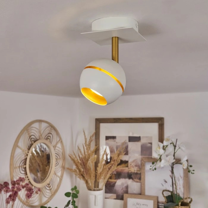 Hofstein Tome Deckenleuchte LED Messing, Weiß, 1-flammig – Bild 7