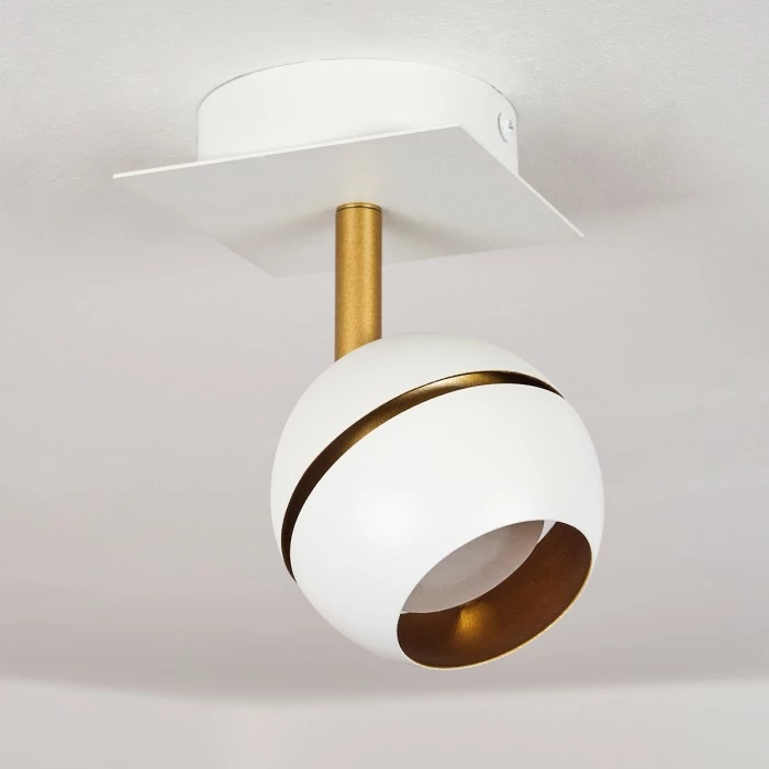 Hofstein Tome Deckenleuchte LED Messing, Weiß, 1-flammig – Bild 8