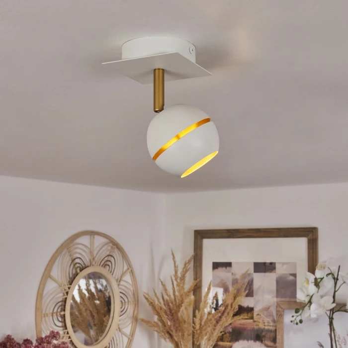 Hofstein Tome Deckenleuchte LED Messing, Weiß, 1-flammig – Bild 9