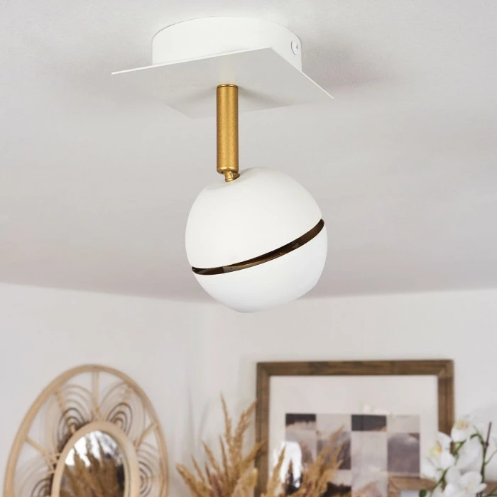 Hofstein Tome Deckenleuchte LED Messing, Weiß, 1-flammig – Bild 10