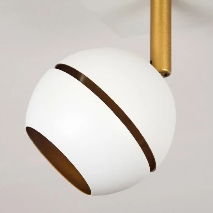 Hofstein Tome Deckenleuchte LED Messing, Weiß, 2-flammig – Bild 3