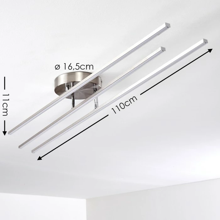 Hofstein Tornio Deckenleuchte LED Nickel-Matt, 3-flammig – Bild 2