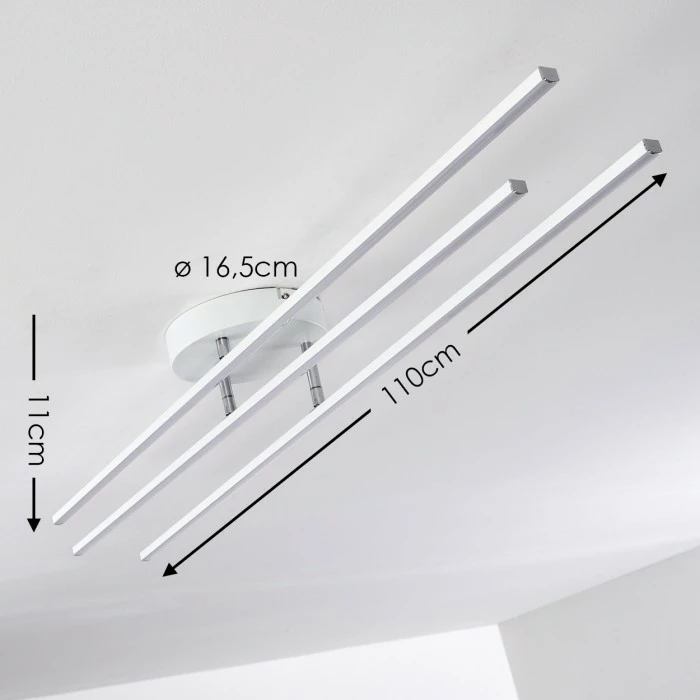 Hofstein Tornio Deckenleuchte LED Nickel-Matt, Weiß, 3-flammig – Bild 2