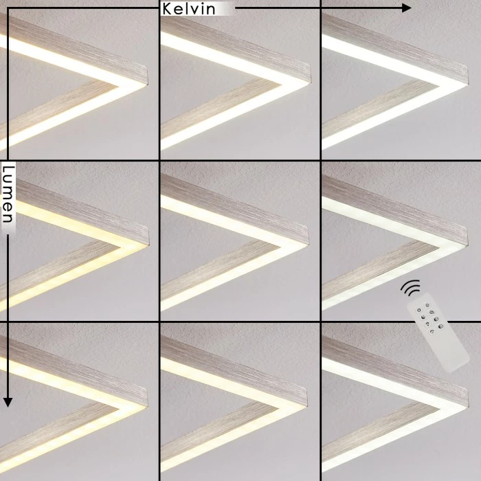 Hofstein Torres Deckenleuchte LED Nickel-Matt, 2-flammig, Fernbedienung – Bild 2