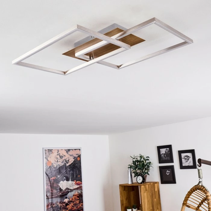 Hofstein Torres Deckenleuchte LED Nickel-Matt, 2-flammig, Fernbedienung – Bild 11