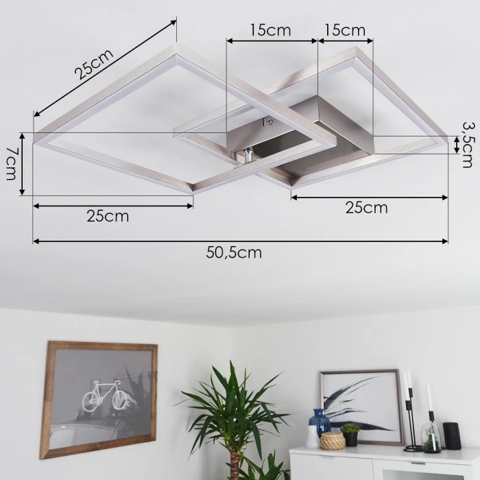 Hofstein Torres Deckenleuchte LED Weiß, 2-flammig – Bild 4