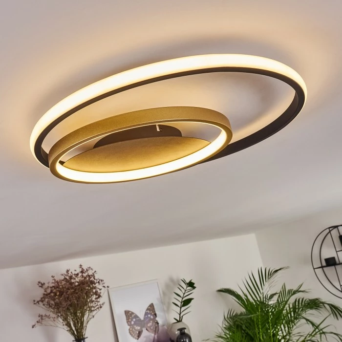 Hofstein Trapani Deckenleuchte LED Schwarz, Gold, 1-flammig, Fernbedienung, Farbwechsler – Bild 11