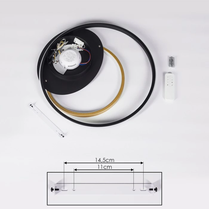 Hofstein Trapani Deckenleuchte LED Schwarz, Gold, 1-flammig, Fernbedienung, Farbwechsler – Bild 5