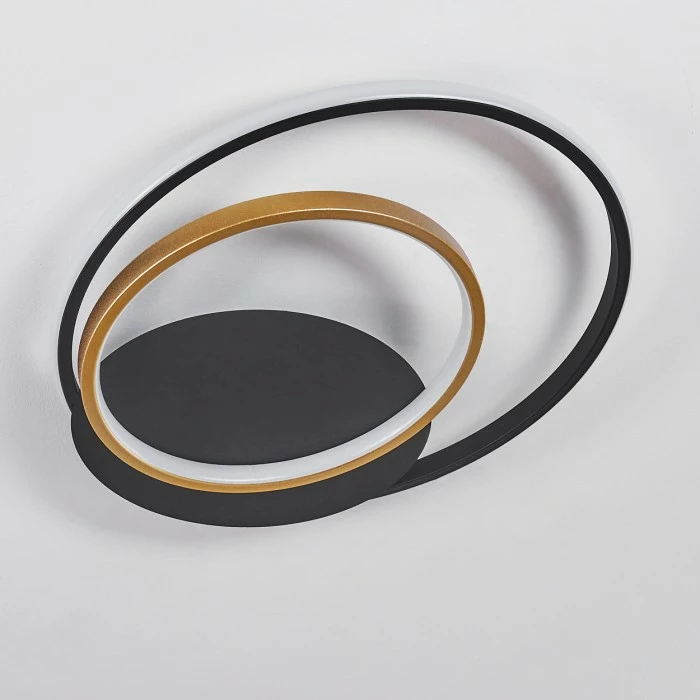 Hofstein Trapani Deckenleuchte LED Schwarz, Gold, 1-flammig, Fernbedienung, Farbwechsler – Bild 8