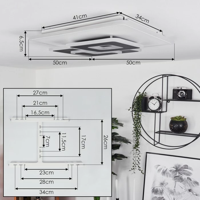 Hofstein Trapani Deckenleuchte LED Weiß, 1-flammig, Fernbedienung – Bild 7
