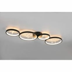 Trio Leuchten Trio Groovy Deckenleuchte LED Schwarz, 1-flammig