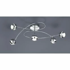 Trio Leuchten BALOUBET Deckenleuchte LED Chrom, 5-flammig