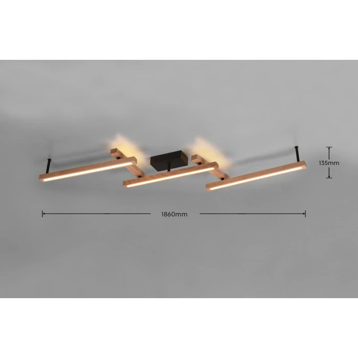 Trio Leuchten Bellari Deckenleuchte LED Braun, 1-flammig, Fernbedienung – Bild 5