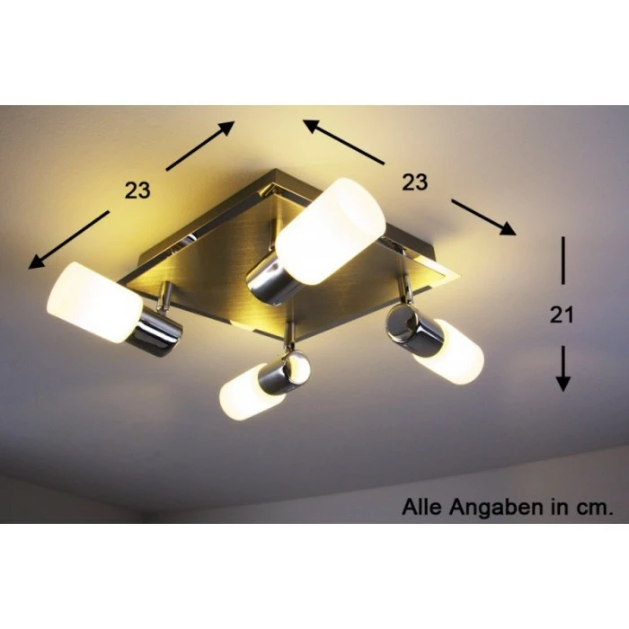 Trio Leuchten CLAPTON Deckenleuchte LED Chrom, Aluminium, Edelstahl, 4-flammig – Bild 2
