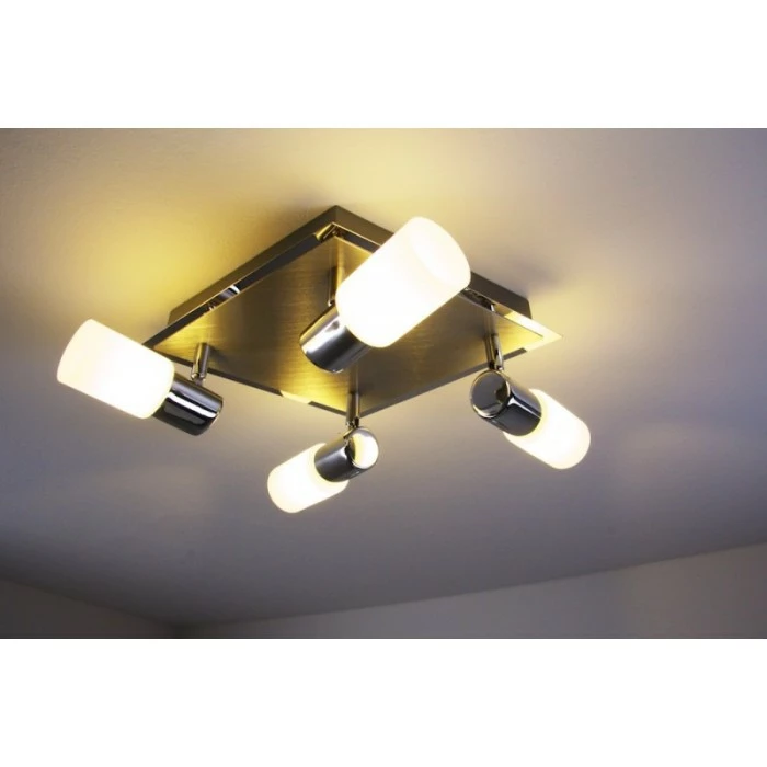 Trio Leuchten CLAPTON Deckenleuchte LED Chrom, Aluminium, Edelstahl, 4-flammig – Bild 3